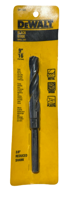 DEWALT 9/16" HSS Drill Bit 3/8" Reduced Shank for Metal, Wood & Plastic