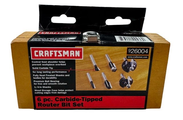 Craftsman 6-Piece Carbide Tipped Router Bit Set 26004