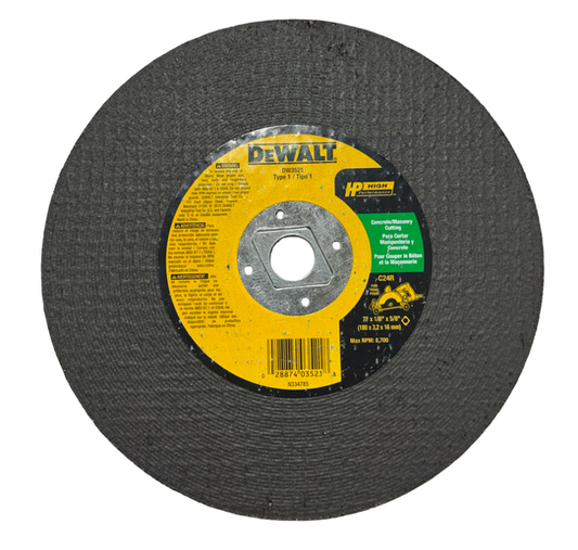 DEWALT 7" x 1/8" x 5/8" Concrete/Masonry Cut-Off Wheel, Type 1, C24R