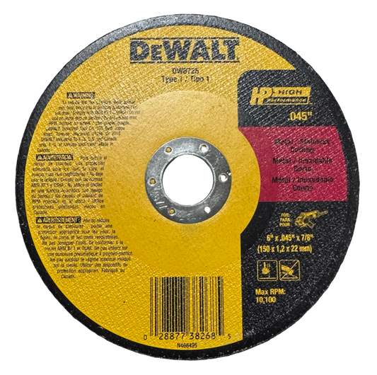 DEWALT 6" x .045" x 7/8" Metal/Stainless Cut-Off Wheel