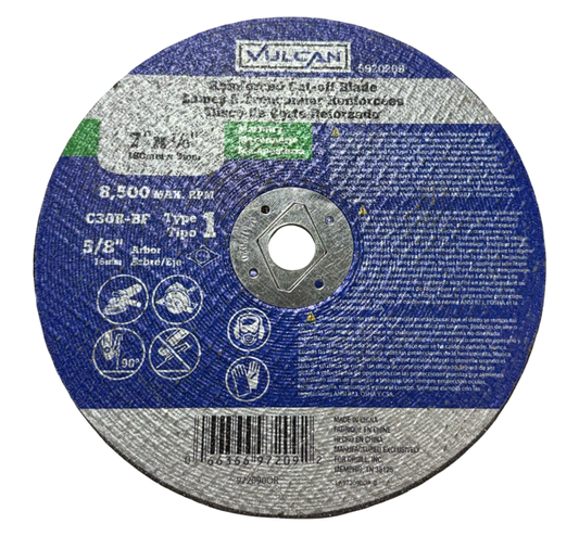 Vulcan 7" x 1/8" x 5/8" Reinforced Masonry Cut-Off Blade, Type 1, C30R-BF