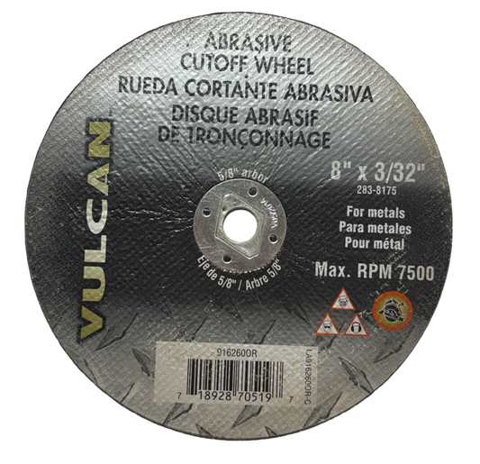 Vulcan 8" x 3/32" x 5/8" Abrasive Metal Cut-Off Wheel