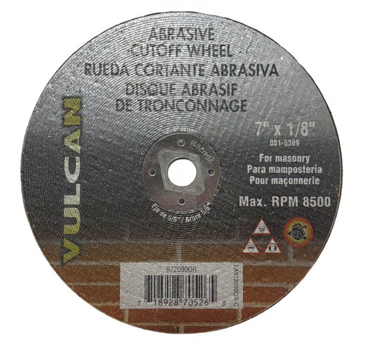 Vulcan 7" x 1/8" x 5/8" Abrasive Masonry Cut-Off Wheel