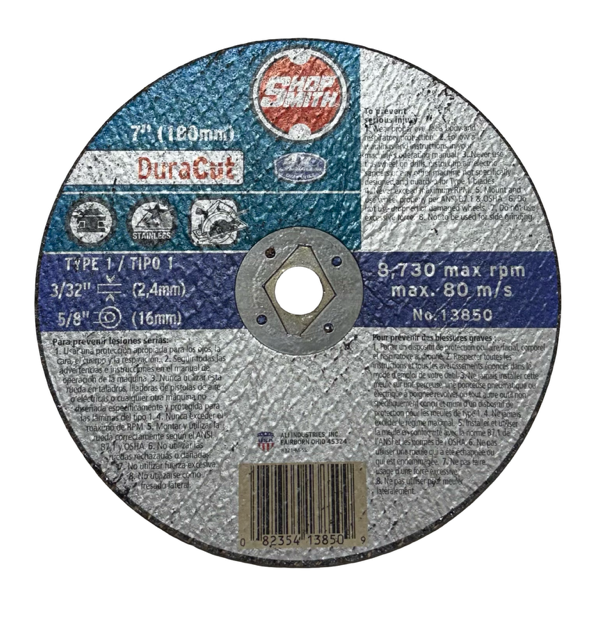 ShopSmith 7" x 3/32" x 5/8" Metal Cut-Off Wheel Type 1