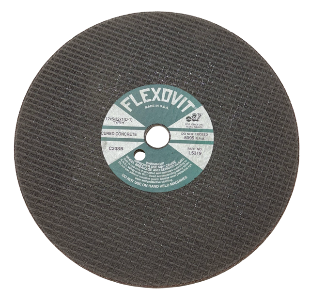 FLEXOVIT 12" x 5/32" x 1" (D-1) Reinforced Road Saw Wheel for Cured Concrete