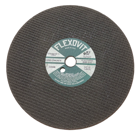 FLEXOVIT 12" x 5/32" x 1" (D-1) Reinforced Road Saw Wheel for Cured Concrete