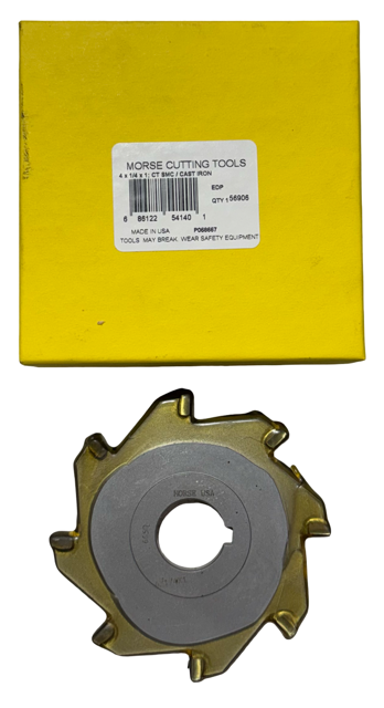 Morse 4" x 1/4" x 1" Carbide Tipped Side Milling Cutter for Cast Iron USA Made