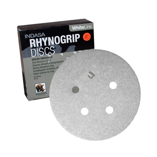 Rhynogrip 5" Hook & Loop Sanding Discs, 5 Hole Aluminum Oxide, 150 Grit, 50 Pack