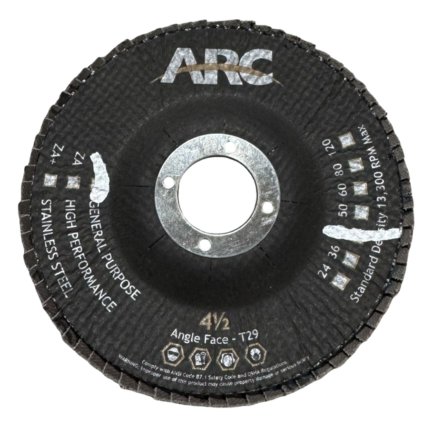 ARC Abrasives 4-1/2" x 7/8" Flap Disc 40 Grit Aluminum Oxide T29
