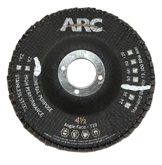 ARC Abrasives 4-1/2" x 7/8" Flap Disc 40 Grit Aluminum Oxide T29