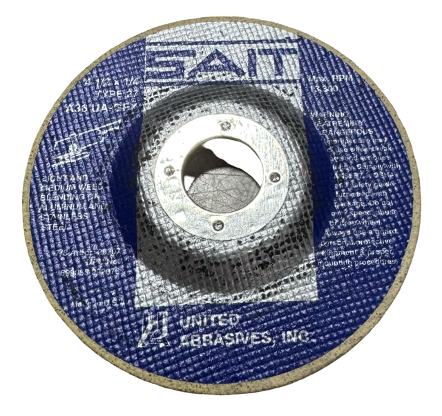 SAIT 4-1/2" X 1/4" X 7/8" Cotton Fiber Wheel, Type 27, A36 UA-GFX