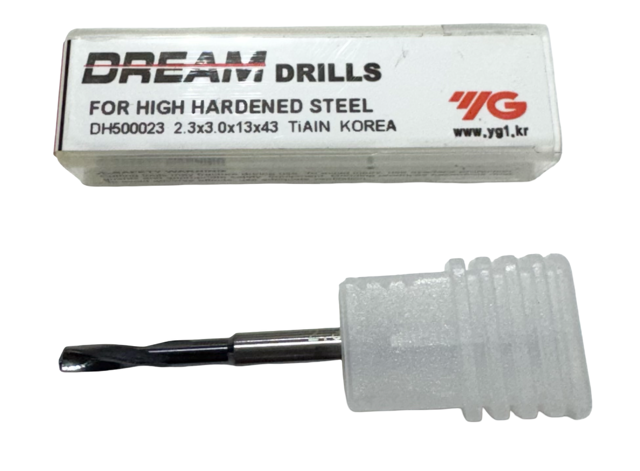 YG 2.3mm Solid Carbide Drill 5xD TiAlN Coated 140° Point 2 Flute