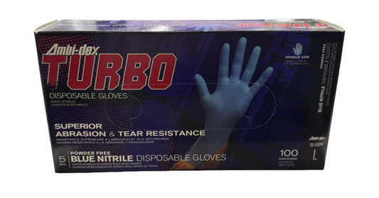 PIP Ambi-dex Turbo Disposable Blue Nitrile Powder Free Gloves, 5 mil, 100 Pack