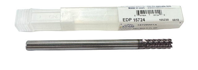 M.A. Ford 1/4" Carbide End Mill 6 Flute AlTiN Coated .015" Radius USA Made