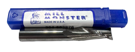 Mill Monster 3/8" Carbide End Mill 2 Flute .020" Radius USA Made