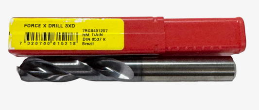 Dormer 12mm Solid Carbide Drill 3xD TiAlN Coated 140° Point