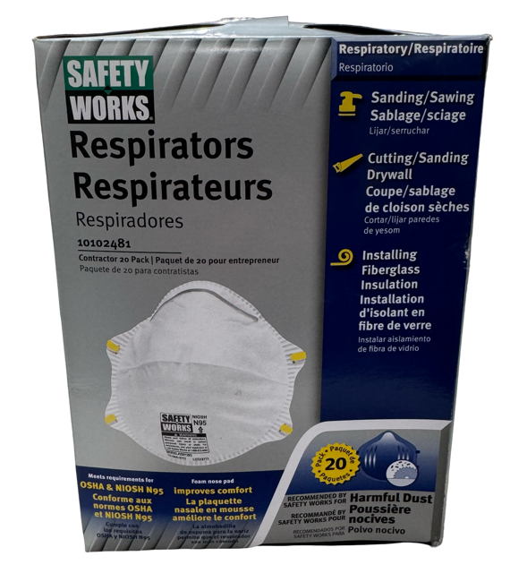Safety Works N95 Dust Disposable Respirator (20 Pack)