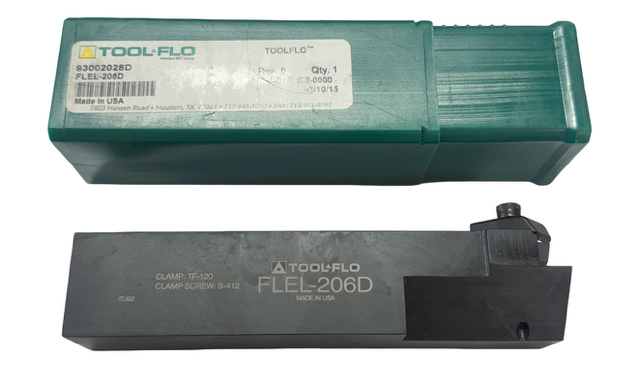 Tool-Flo FLEL-206D Indexable Grooving Tool Holder 1-1/4" x 1-1/4" x 6" USA Made
