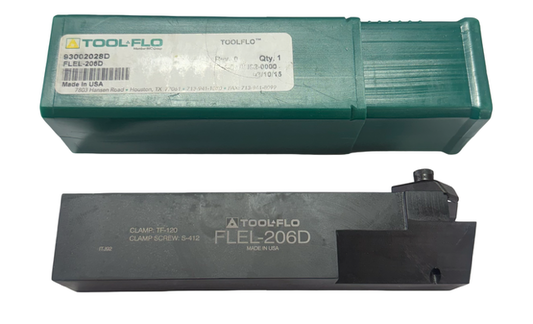 Tool-Flo FLEL-206D Indexable Grooving Tool Holder 1-1/4" x 1-1/4" x 6" USA Made