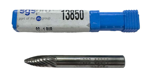 SGS 1/4" Carbide Burr Tree Shape SG-1 Single Cut 1/4" Shank USA Made