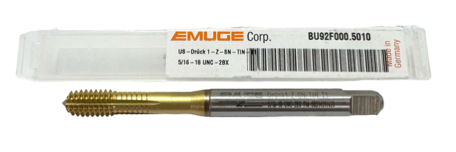 Emuge 5/16"-18 HSSE Thread Forming Tap UNC-2BX Tin Coated