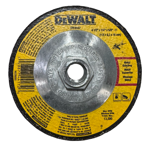 DEWALT 4-1/2" x 1/4" x 5/8-11 Metal Grinding Wheel T27
