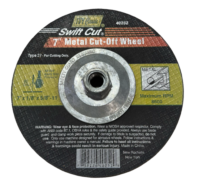 Ivy Classic 7" x 1/8" x 5/8-11 Metal Cut-Off Wheel T27