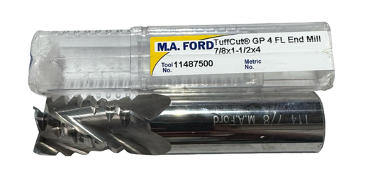 M.A. Ford 7/8" Carbide Chip Breaker End Mill 4 Flute TuffCut USA Made