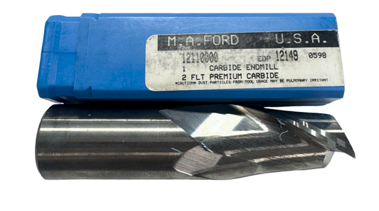 M.A. Ford 1" x 1" x 1-1/2" x 4" Carbide End Mill 2 Flute High Performance USA