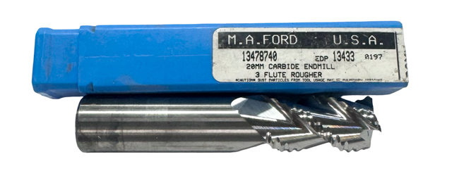 M.A. Ford 20mm Carbide Aluminum Roughing End Mill 3 Flute USA Made