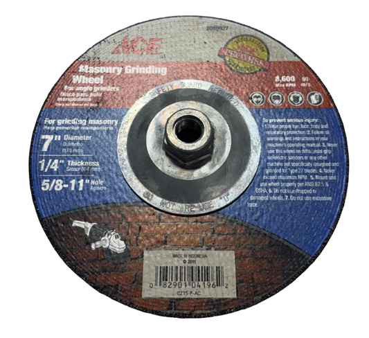 Ace 7" x 1/4" x 5/8-11 Masonry Grinding Wheel 2080927