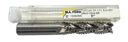 M.A. Ford 5/8" Carbide Chip Breaker End Mill 4 Flute TuffCut USA Made