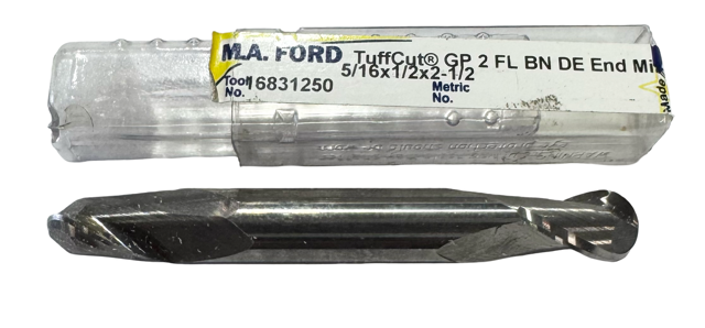 M.A. Ford 5/16" Carbide Ball Double End Mill 2 Flute Stub Length USA Made