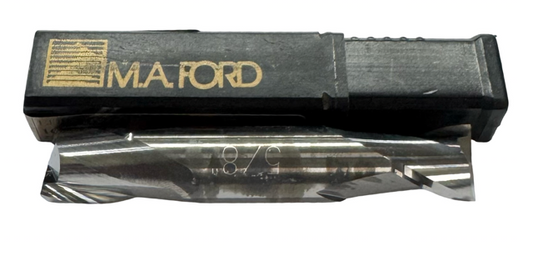 M.A. Ford 5/8" Carbide Double End Mill 2 Flute Stub Length USA Made