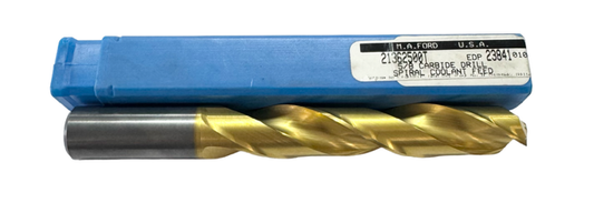 M.A. Ford 5/8" High Performance Solid Carbide Drill Tin Coated USA Made