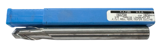 M.A. Ford 5/8" Solid Carbide Ball End Mill Long Length 2 Flute USA Made