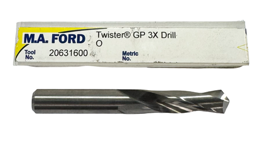 M.A. Ford Letter O Solid Carbide Drill Screw Machine Length USA Made