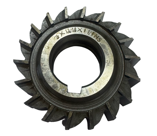 3" x 13/16" x 1-1/4" HSS Plain Tooth Side Milling Cutter