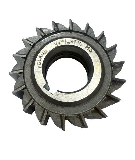 3" x 15/16" x 1-1/4" HSS Plain Tooth Side Milling Cutter
