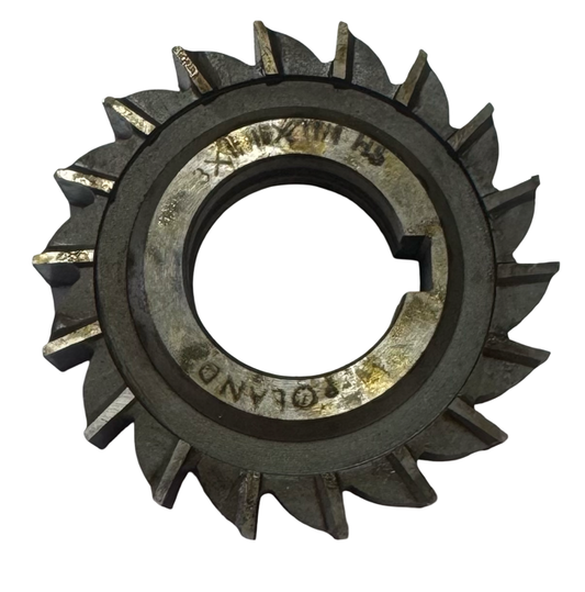 3" x 11/16" x 1-1/4" HSS Plain Tooth Side Milling Cutter