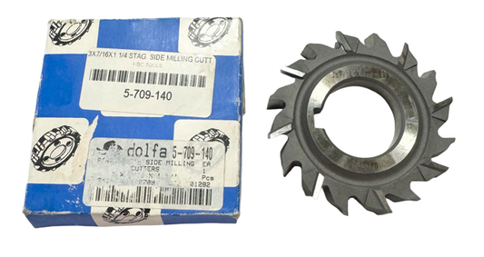 Dolfa 3" x 7/16" x 1-1/4" HSS Staggered Tooth Side Milling Cutter