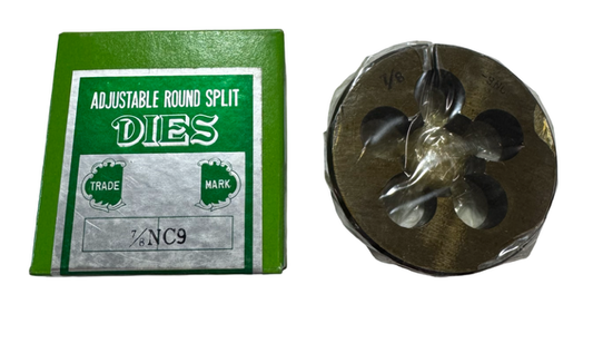 7/8"-9 NC Carbon Steel Adjustable Round Split Die, 2-1/2" Outside Diameter