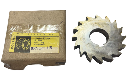 3" x 7/16" x 1" HSS Light Duty Milling Cutter - Straight Teeth