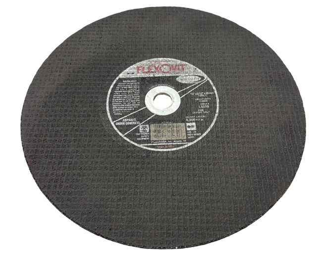 Flexovit 12" x 5/32" x 20mm High Speed Cut-Off Wheel for Asphalt, Green Concrete