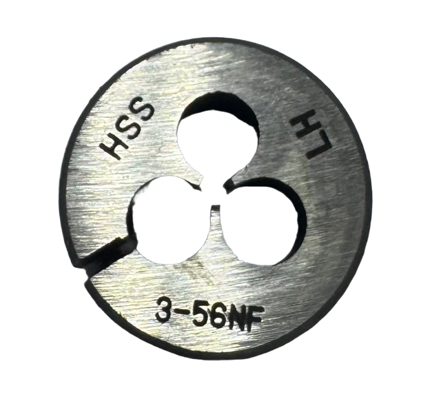 3-56 NF HSS Adjustable Round Split Die - Left Hand - 1" Outside Diameter