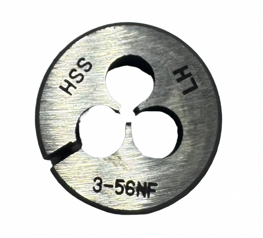 3-56 NF HSS Adjustable Round Split Die - Left Hand - 1" Outside Diameter