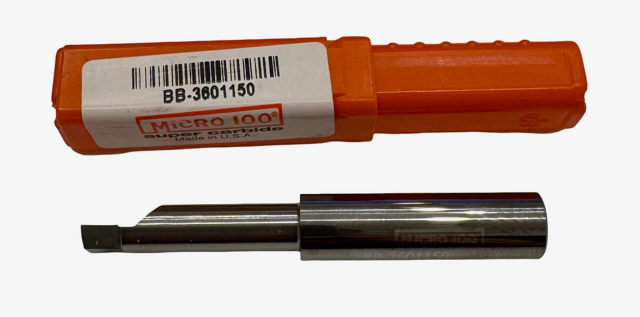 Micro 100 Solid Carbide Boring Bar 0.3800" Min Bore, 1.150" Max Bore Depth, 3/8" Shank
