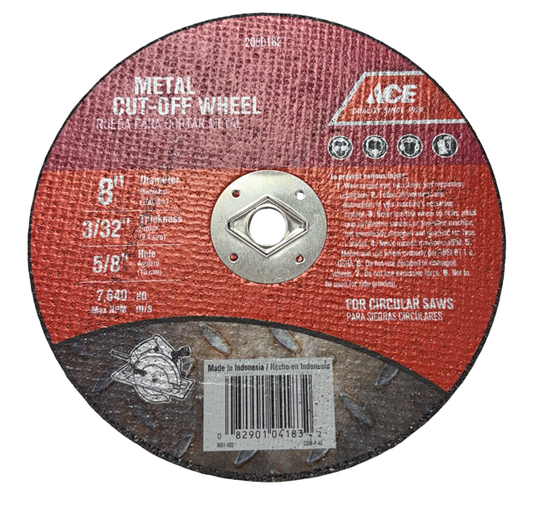 ACE 8" x 3/32" x 5/8" Metal Cut-Off Wheel for Circular Saws 2080182