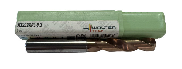 Walter-Titex 9.3mm Solid Carbide Drill 3xD Coolant Thru AlCrN Coated