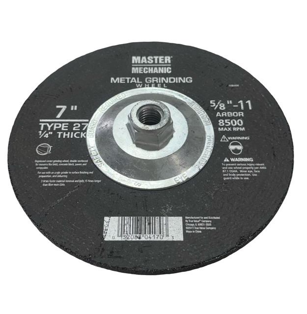 Master Mechanic 7" x 1/4" x 5/8-11 Metal Grinding Wheel 108404